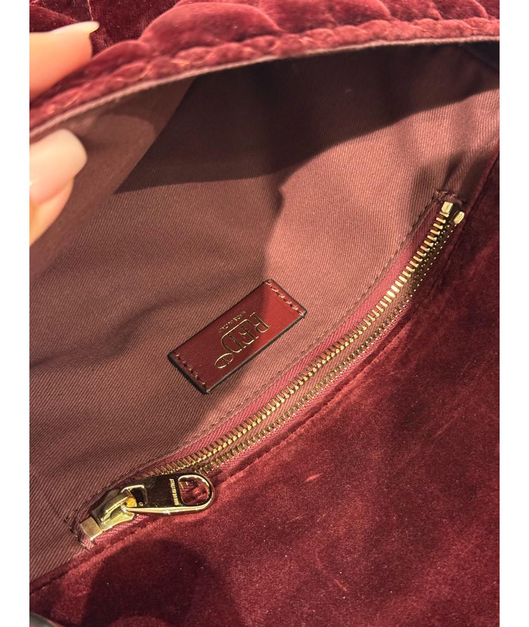 RED VALENTINO Бордовая тканевая сумка через плечо, фото 3