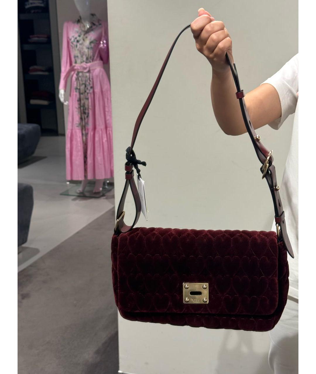 RED VALENTINO Бордовая тканевая сумка через плечо, фото 2
