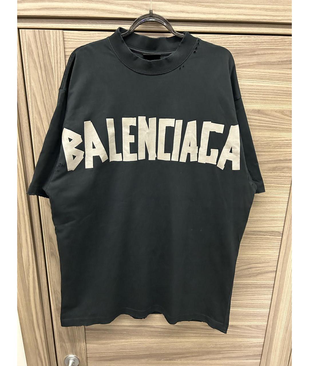 BALENCIAGA Антрацитовая хлопковая футболка, фото 9