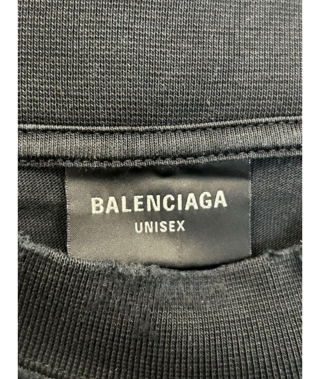 BALENCIAGA Антрацитовая хлопковая футболка, фото 5