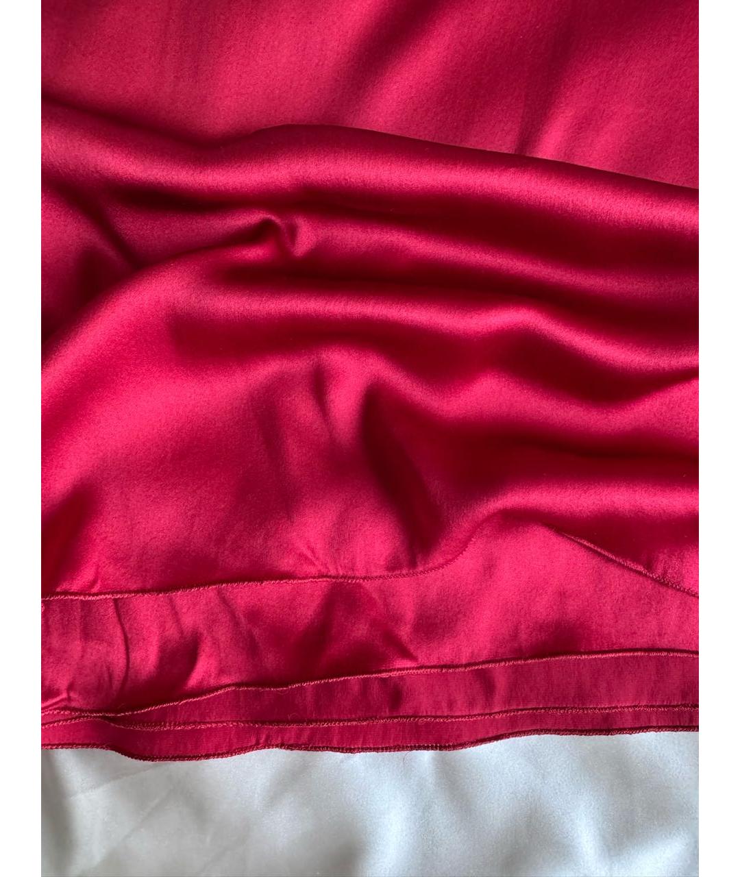 DOLCE&GABBANA Бордовая шелковая юбка миди, фото 7