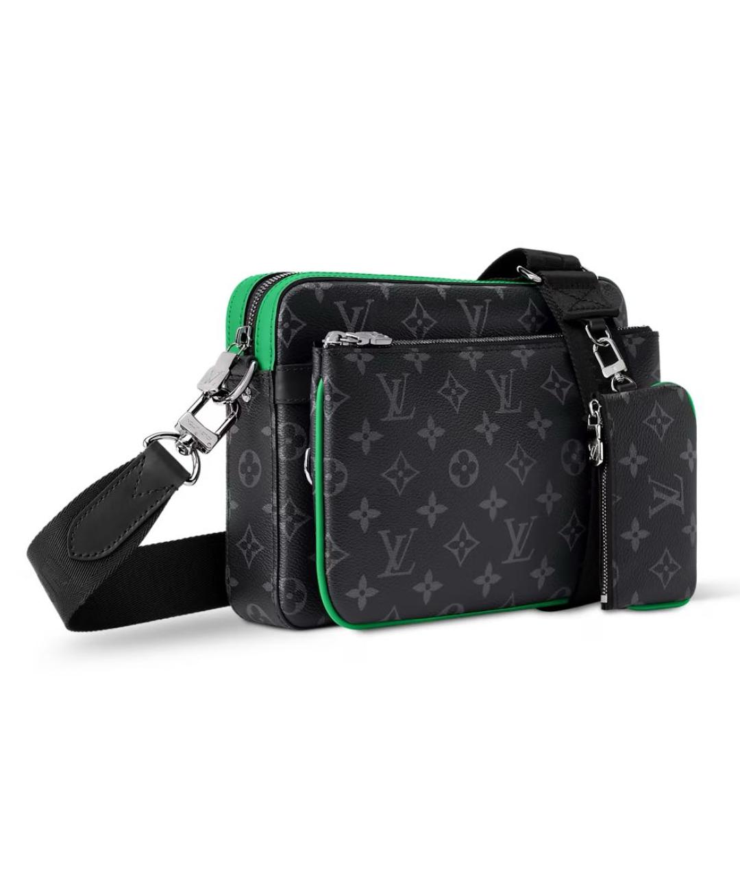 LOUIS VUITTON Черная кожаная сумка на плечо, фото 2