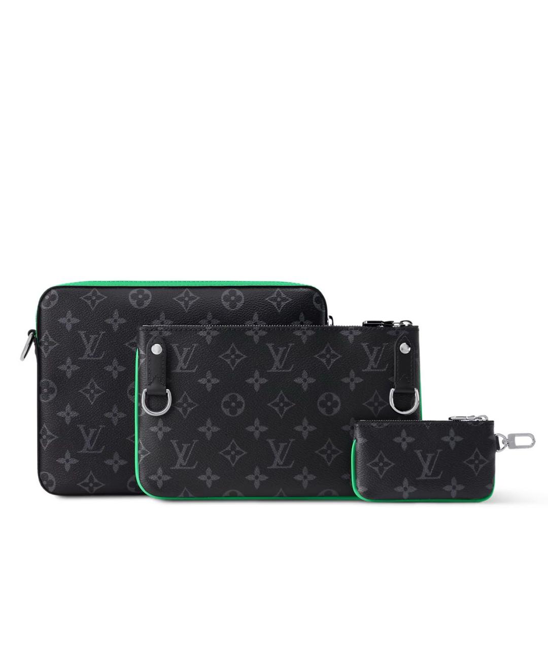 LOUIS VUITTON Черная кожаная сумка на плечо, фото 4