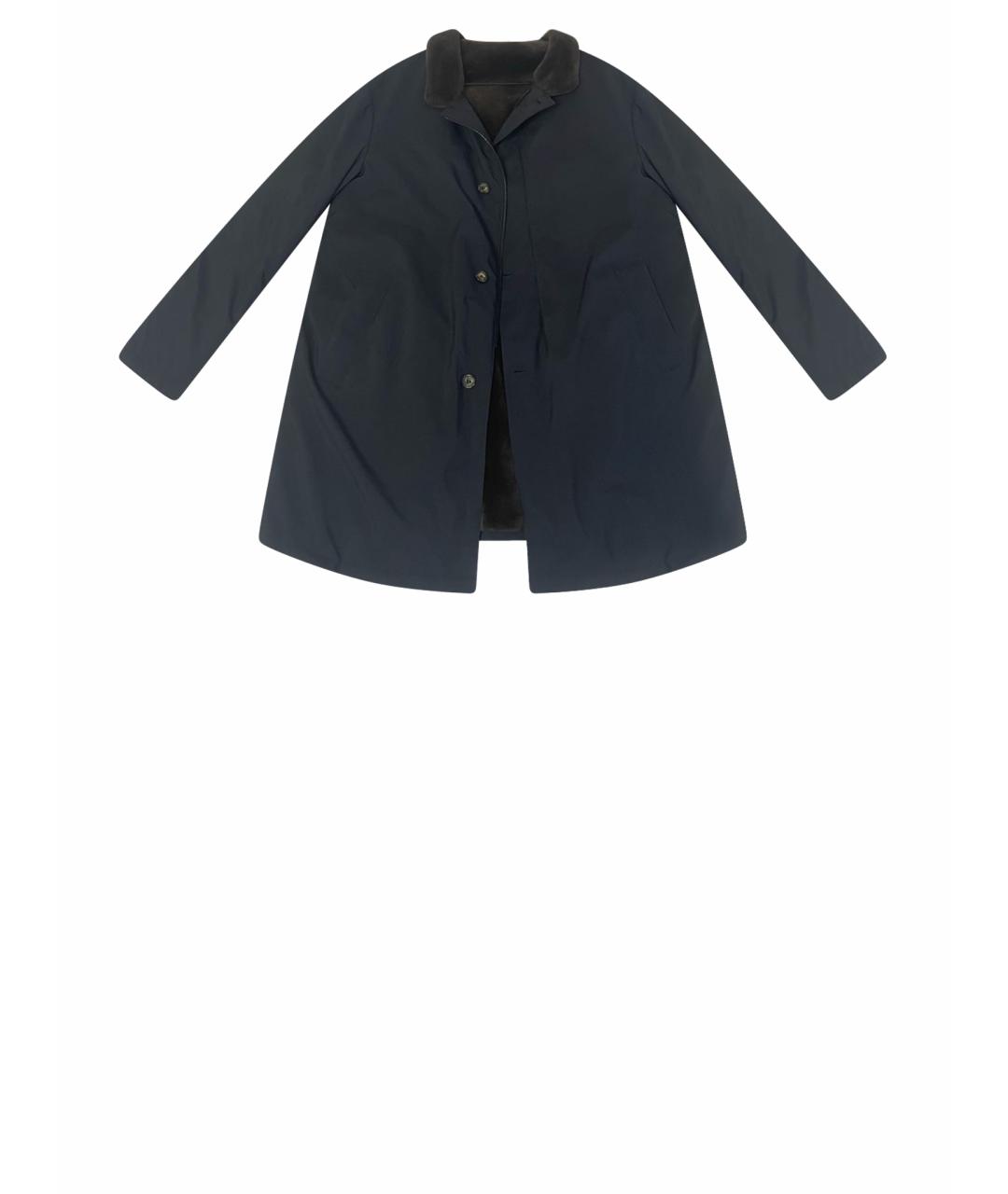LORO PIANA Темно-синяя меховая куртка, фото 1