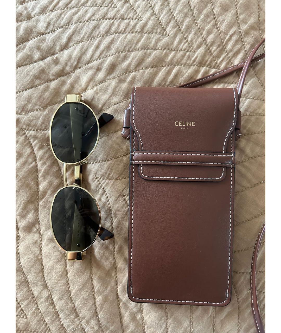 CELINE Золотые металлические солнцезащитные очки, фото 7
