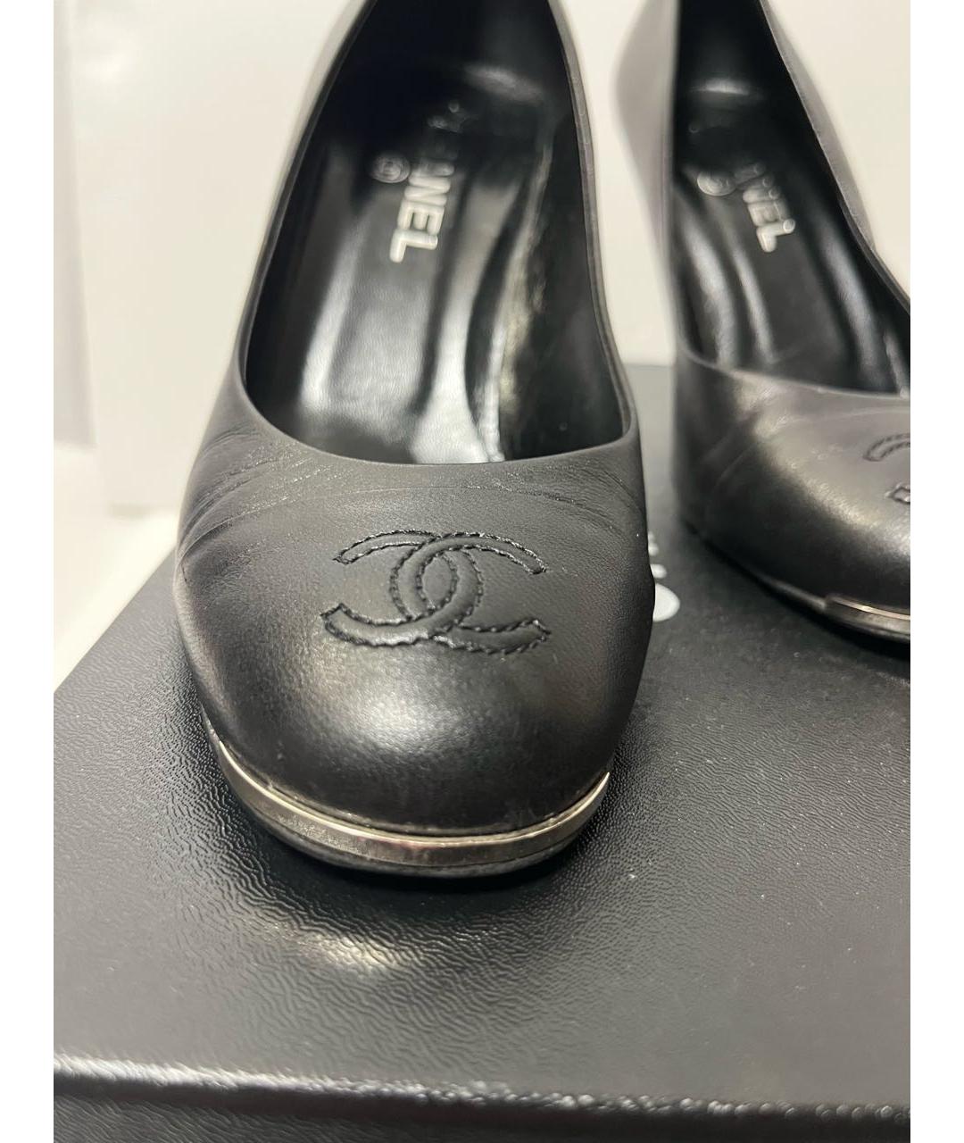 CHANEL Черные кожаные туфли, фото 7