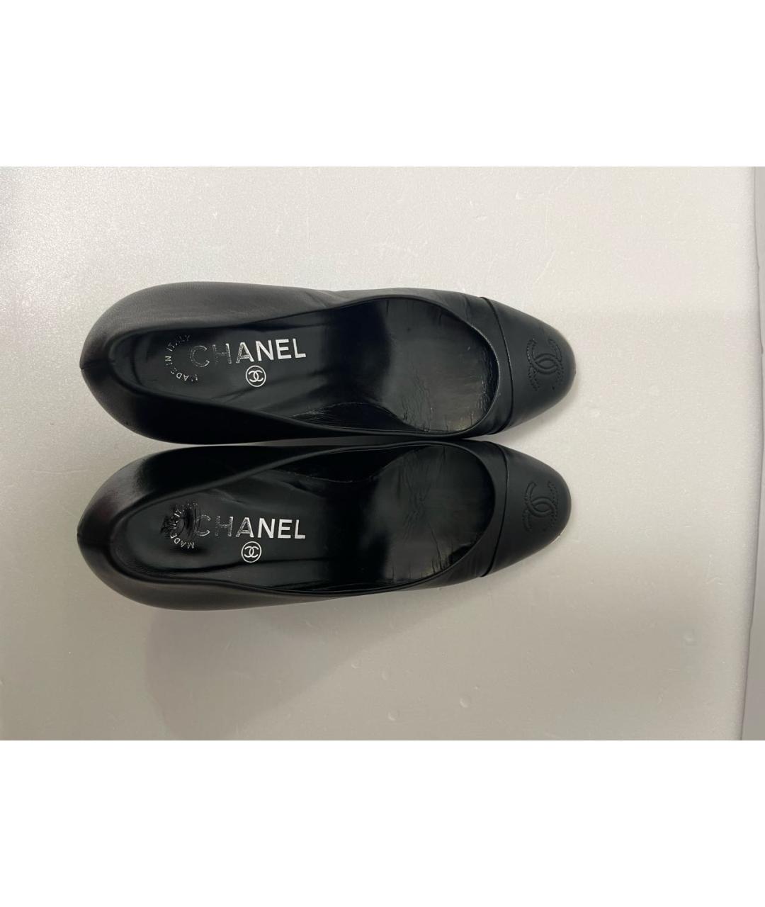 CHANEL Черные кожаные туфли, фото 3