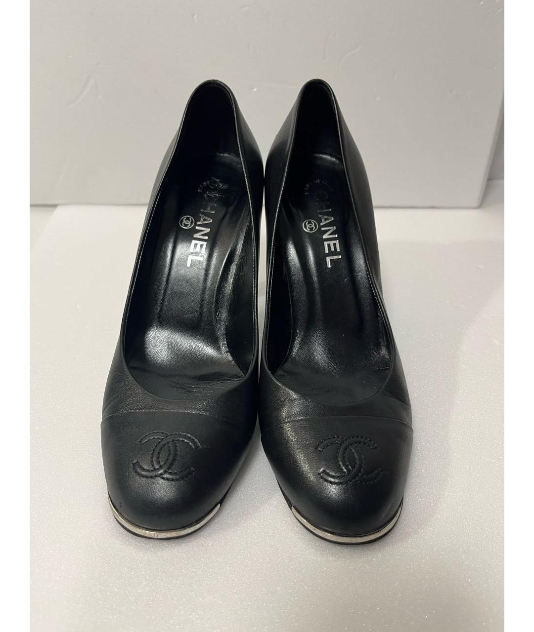 CHANEL Черные кожаные туфли, фото 2