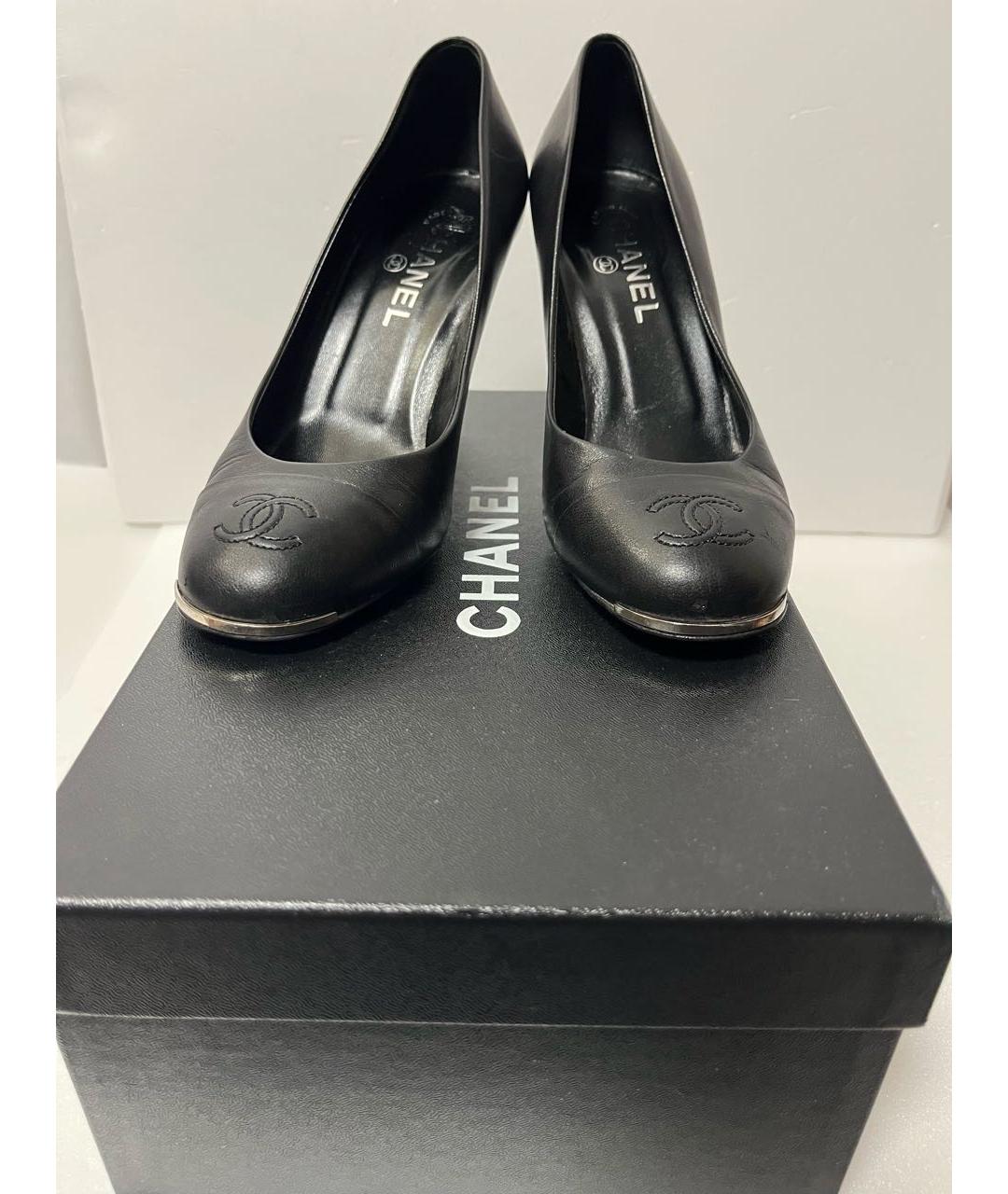 CHANEL Черные кожаные туфли, фото 5