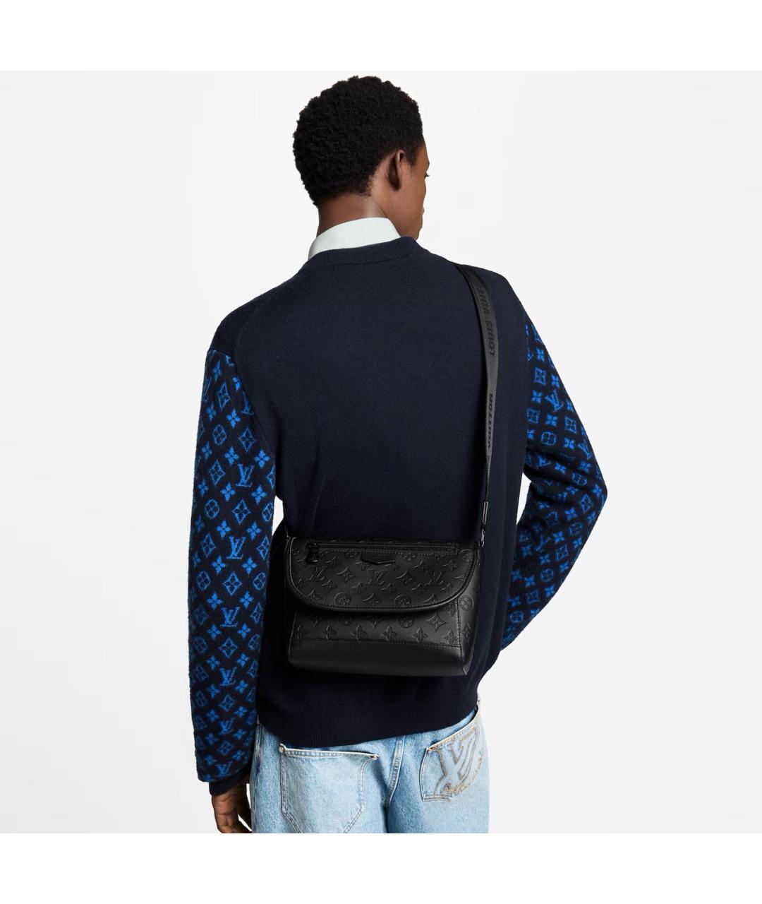 LOUIS VUITTON Черная кожаная сумка на плечо, фото 6