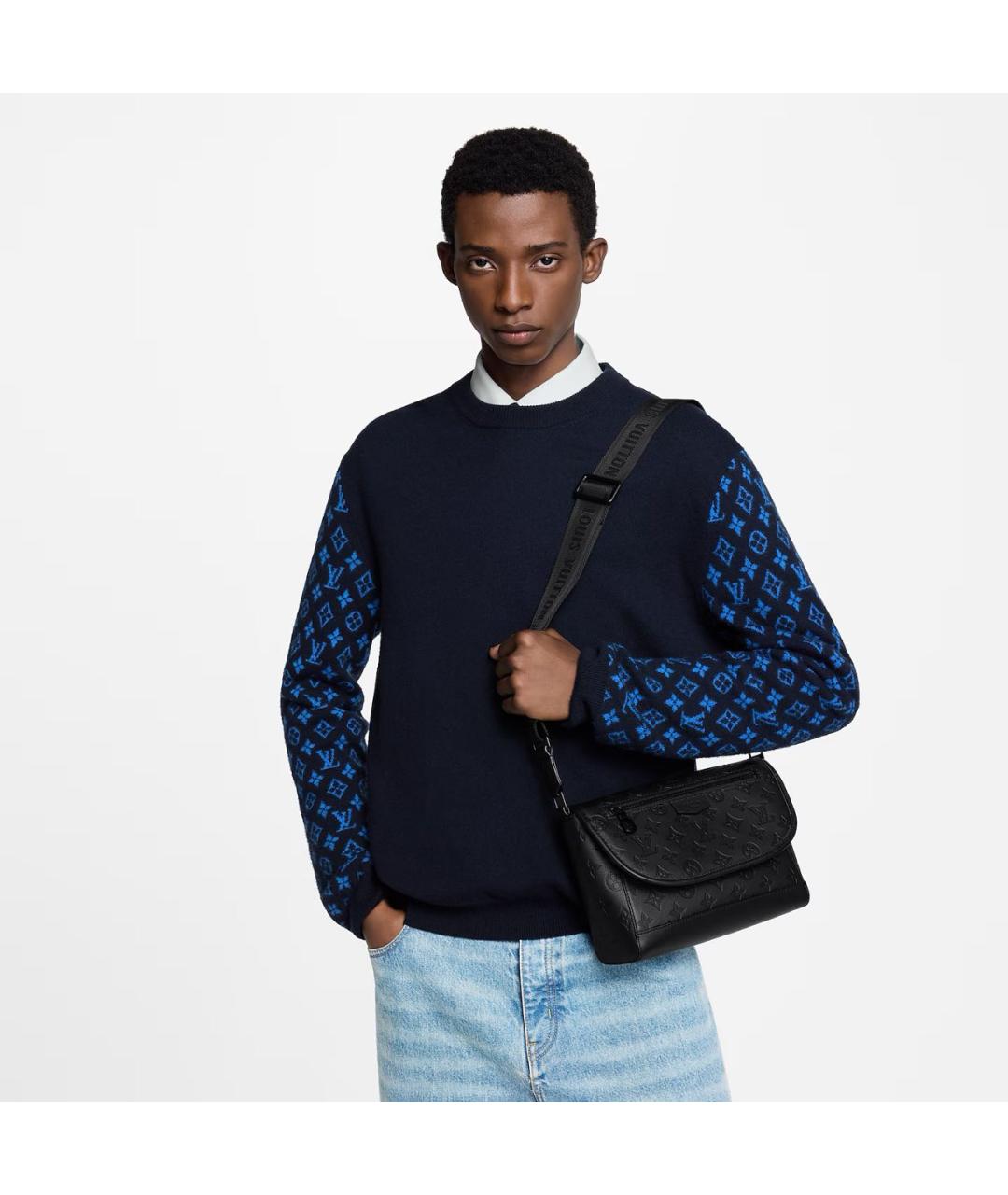 LOUIS VUITTON Черная кожаная сумка на плечо, фото 2