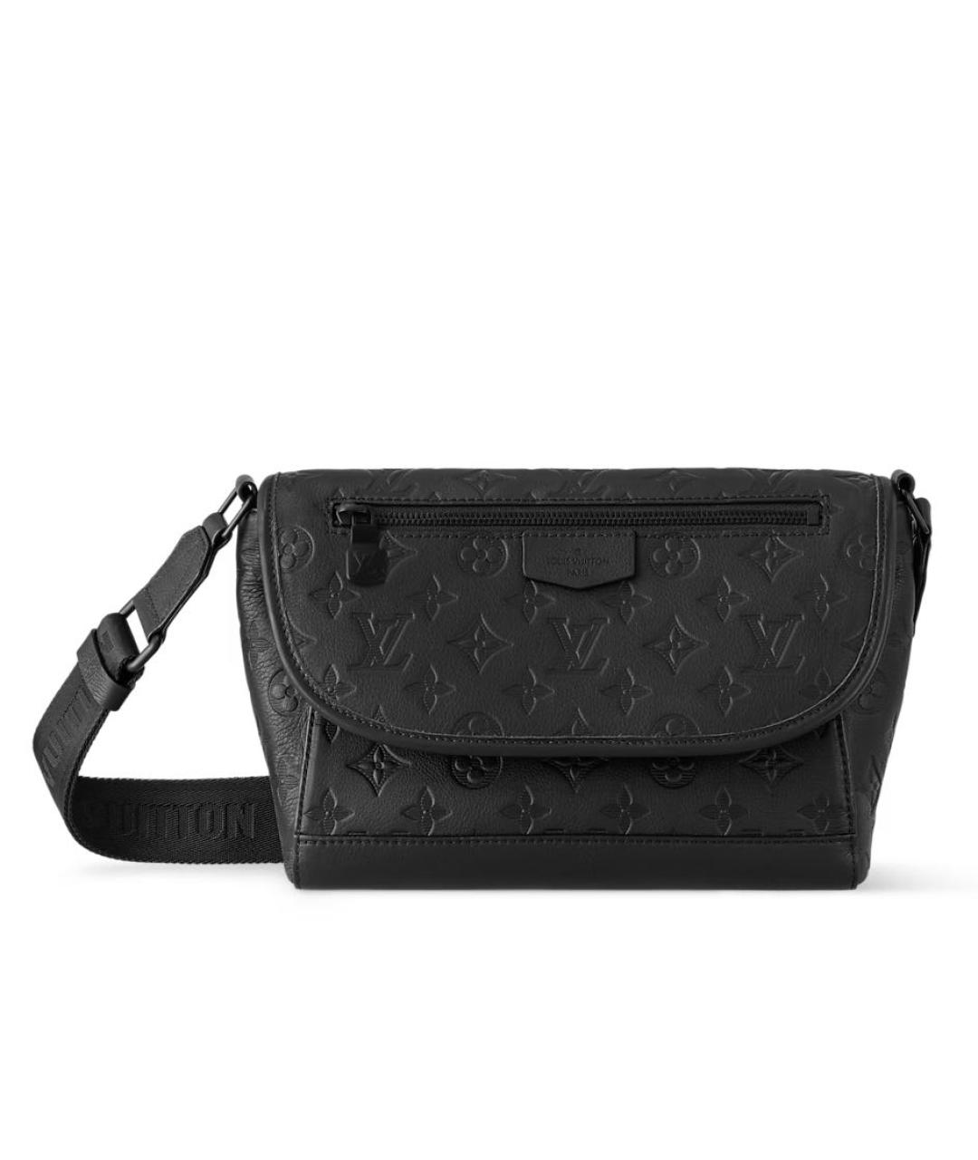 LOUIS VUITTON Черная кожаная сумка на плечо, фото 7