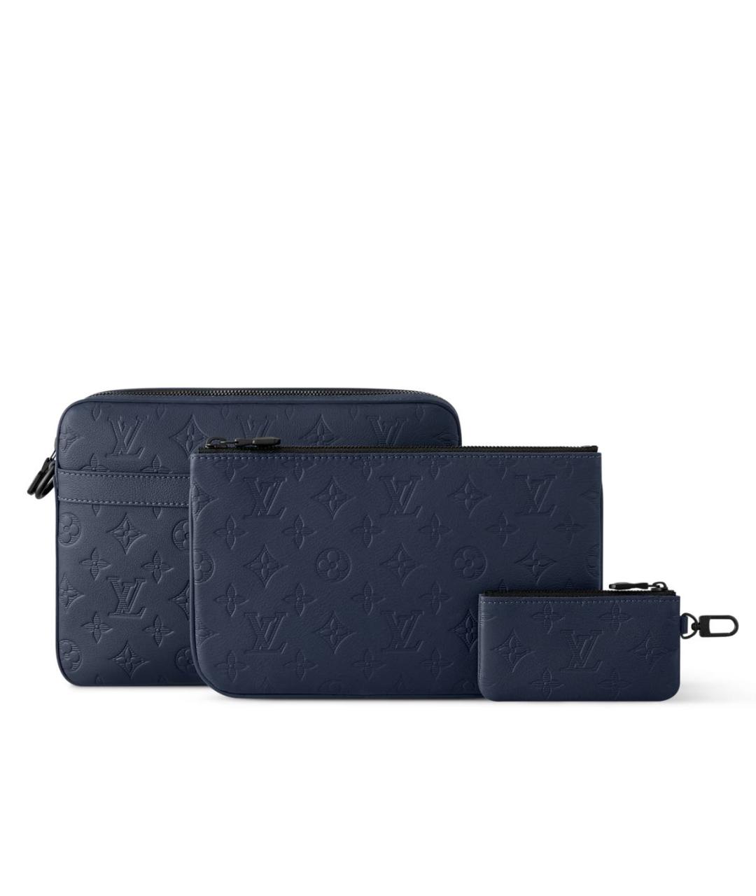 LOUIS VUITTON Темно-синяя кожаная сумка на плечо, фото 7