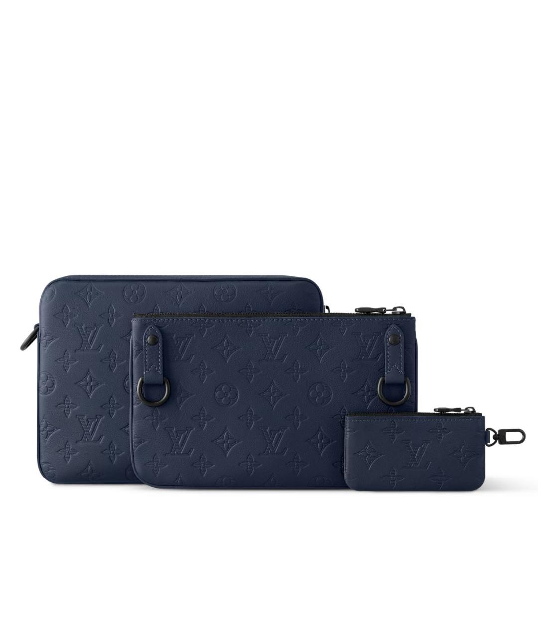 LOUIS VUITTON Темно-синяя кожаная сумка на плечо, фото 5