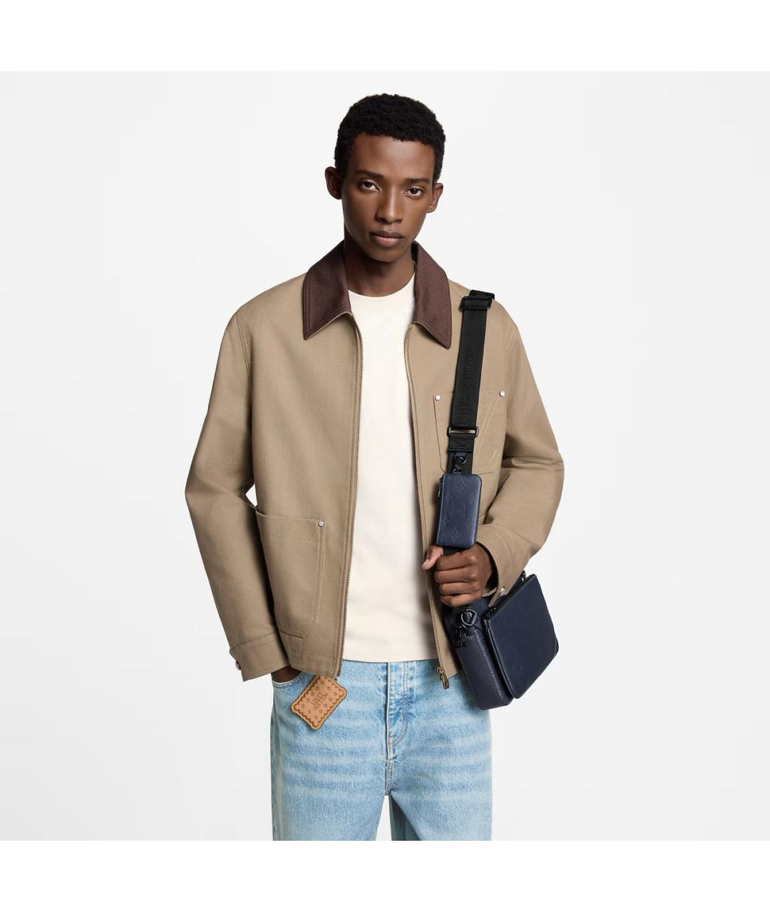 LOUIS VUITTON Темно-синяя кожаная сумка на плечо, фото 8