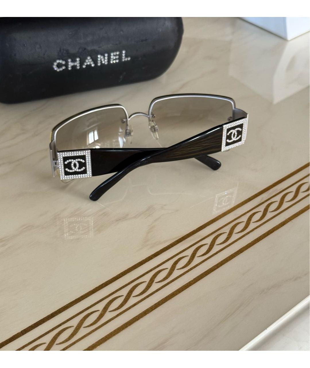 CHANEL Серые металлические солнцезащитные очки, фото 3