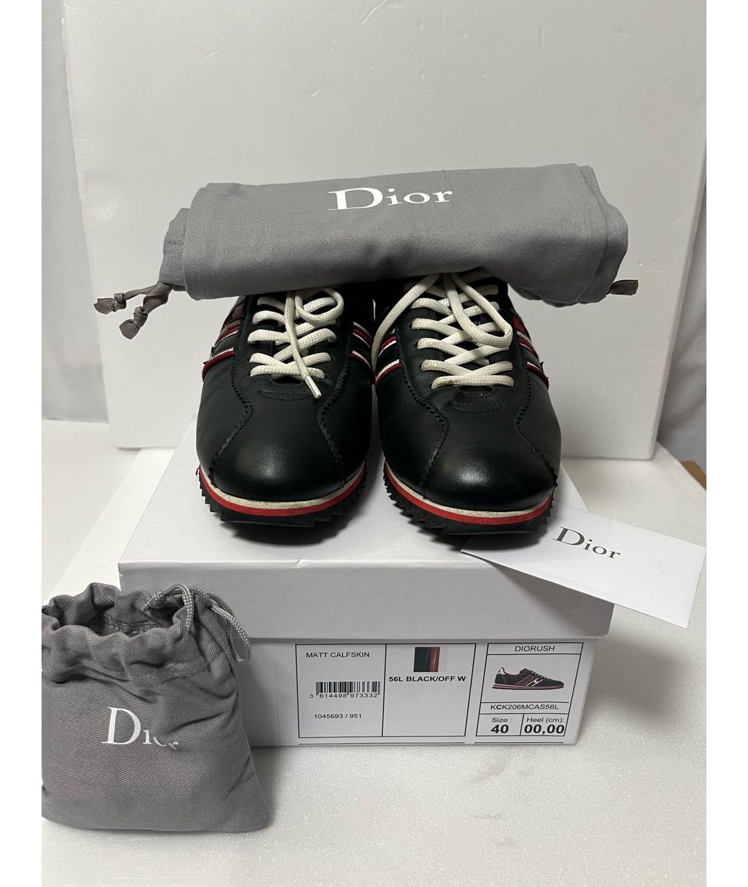 CHRISTIAN DIOR Черные кожаные кроссовки, фото 5