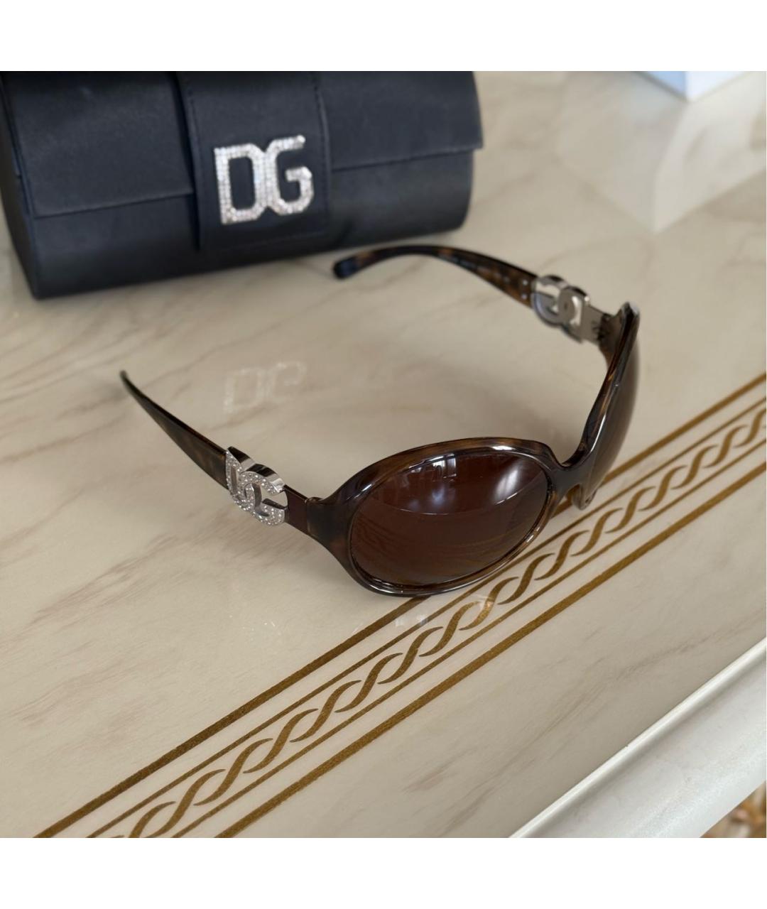 DOLCE&GABBANA Черные пластиковые солнцезащитные очки, фото 2