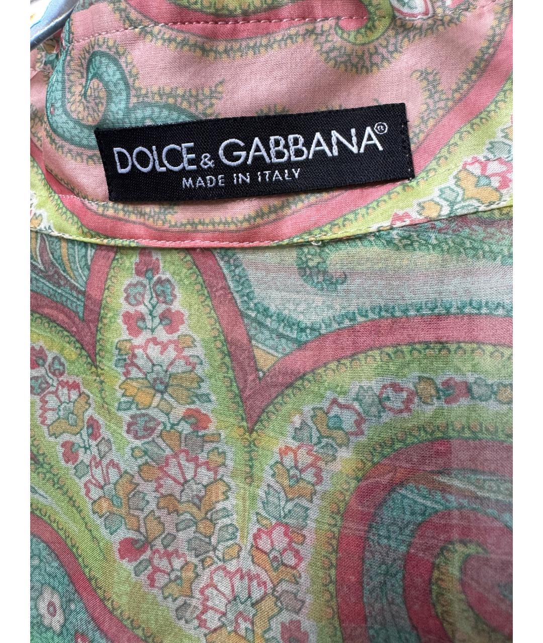 DOLCE&GABBANA Бирюзовая шелковая рубашка, фото 7
