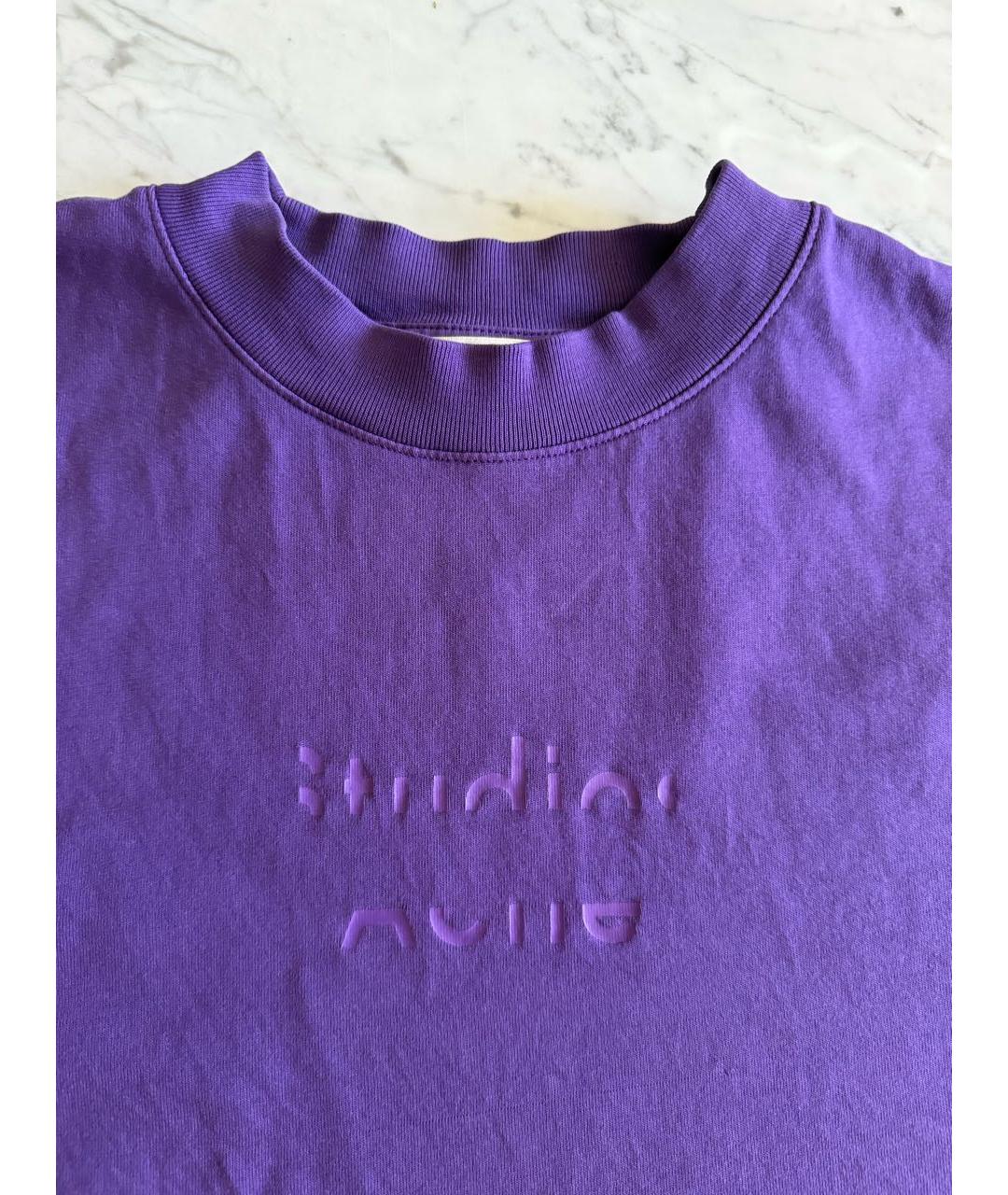 ACNE STUDIOS Фиолетовая хлопковая футболка, фото 2