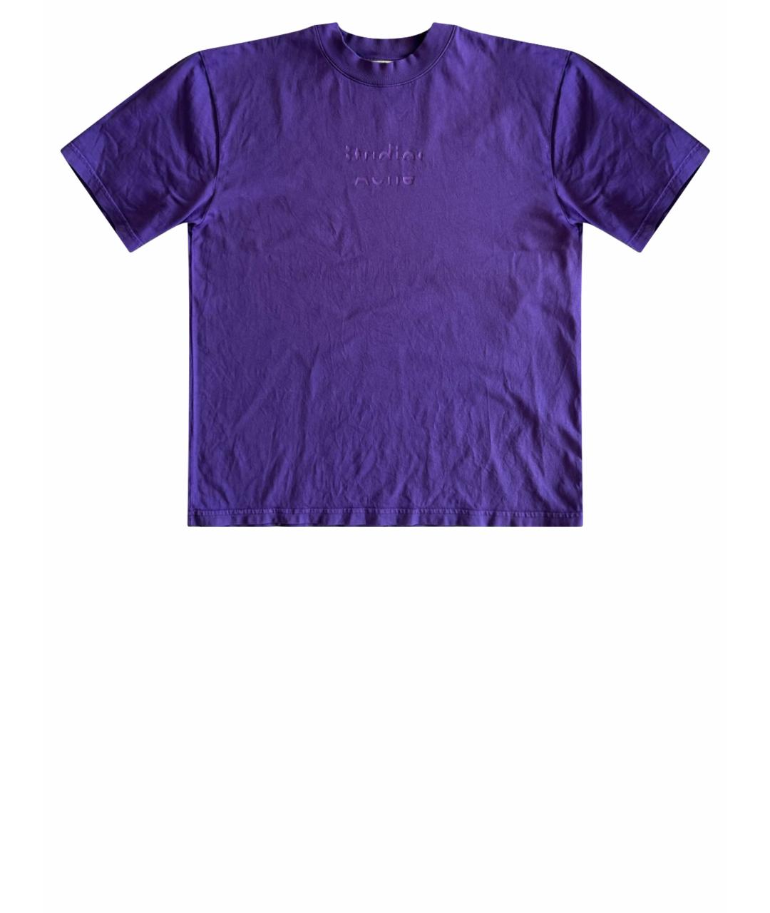 ACNE STUDIOS Фиолетовая хлопковая футболка, фото 1