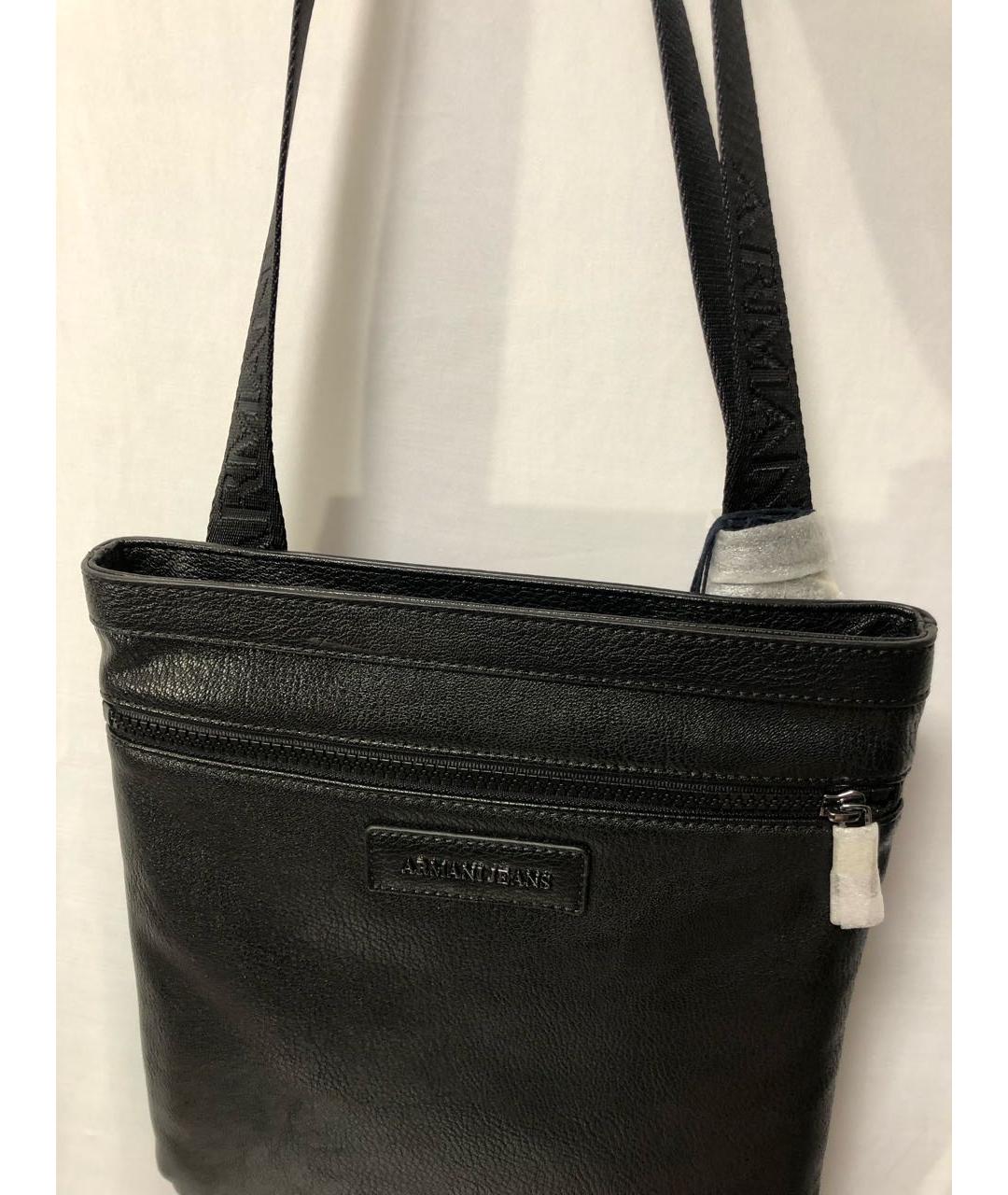 ARMANI JEANS Черная сумка на плечо из искусственной кожи, фото 4