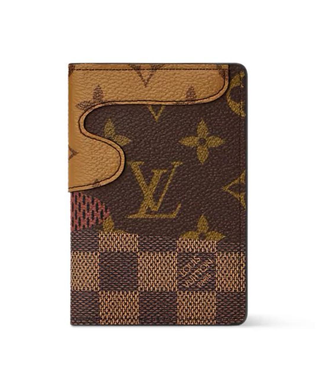 LOUIS VUITTON Коричневый кожаный кошелек, фото 5