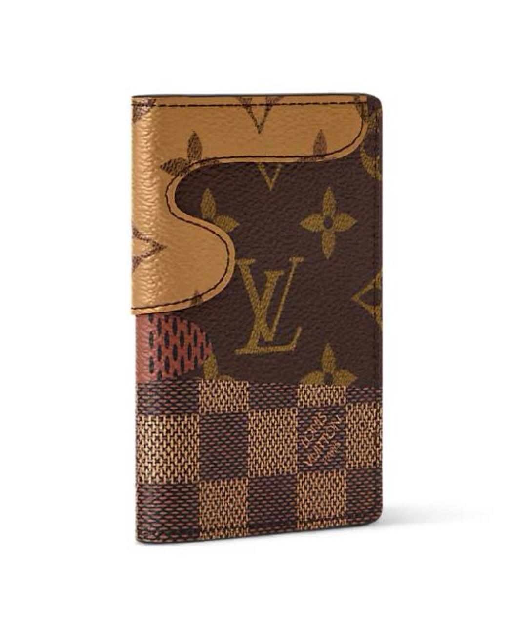 LOUIS VUITTON Коричневый кожаный кошелек, фото 2
