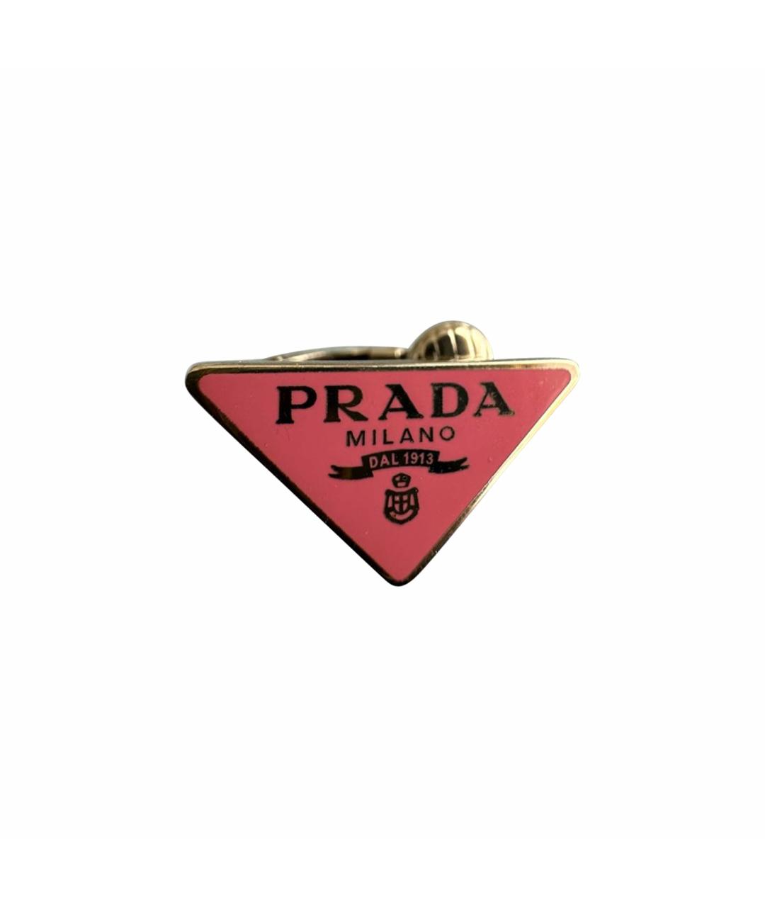 PRADA Розовые металлические клипсы, фото 7