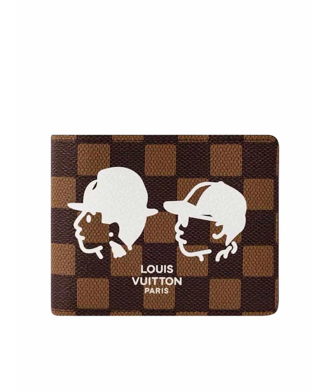 LOUIS VUITTON Коричневый кожаный кошелек, фото 1
