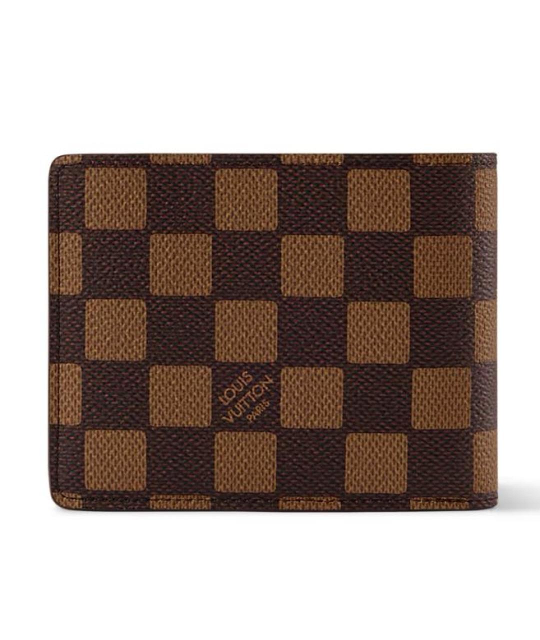 LOUIS VUITTON Коричневый кожаный кошелек, фото 4