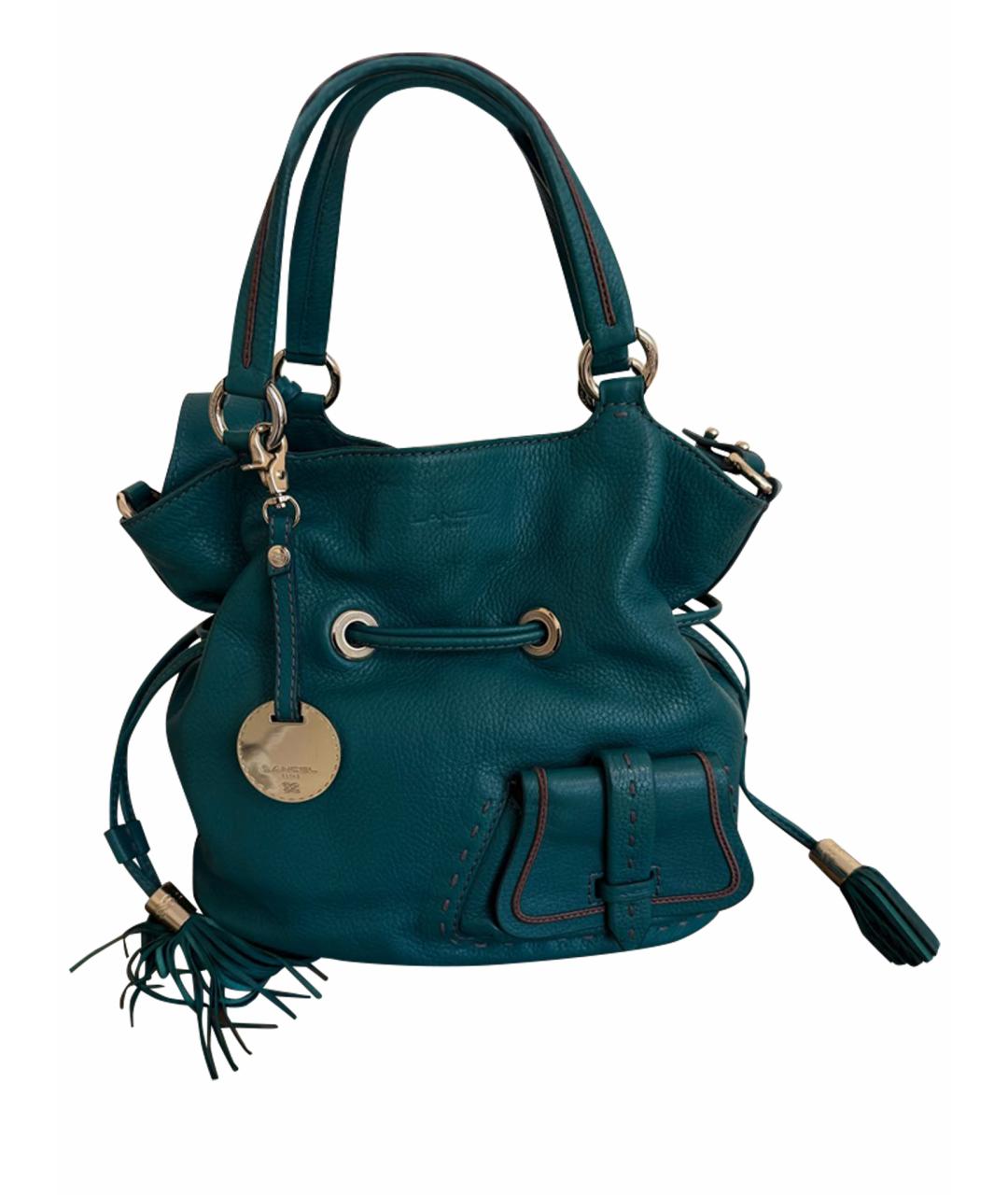 LANCEL Бирюзовая кожаная сумка тоут, фото 1