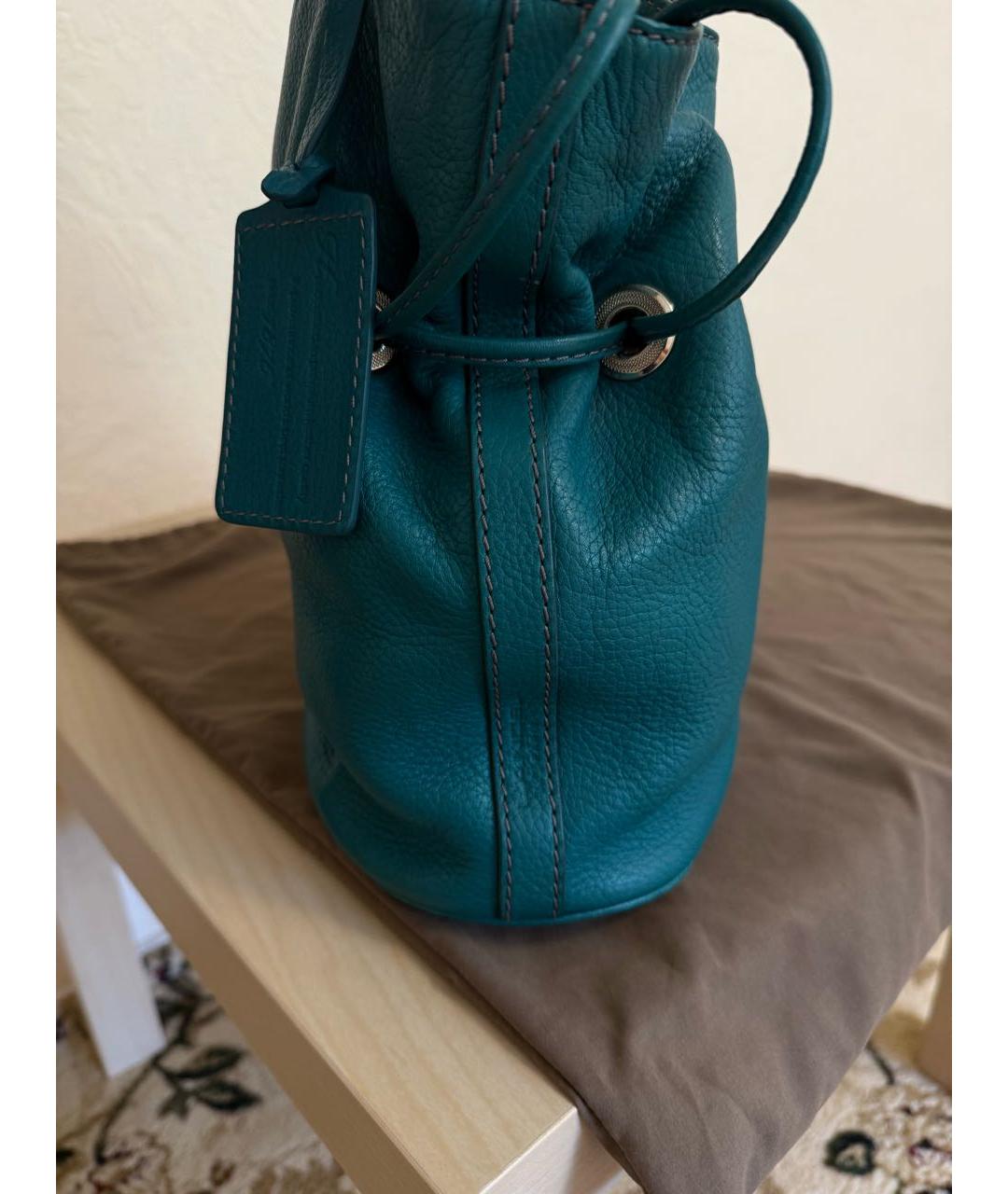 LANCEL Бирюзовая кожаная сумка тоут, фото 2