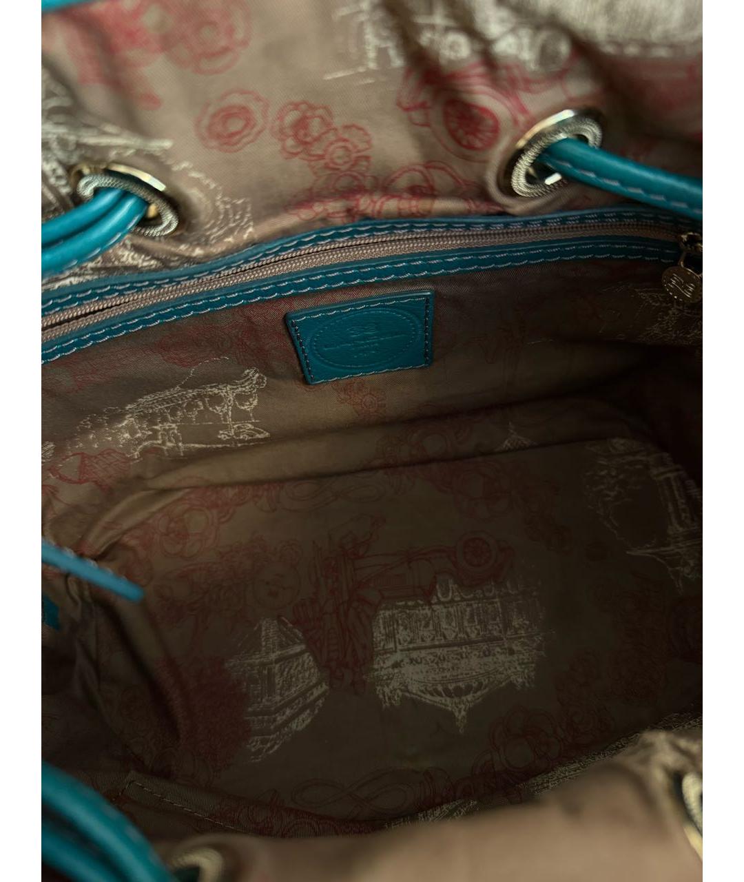 LANCEL Бирюзовая кожаная сумка тоут, фото 4