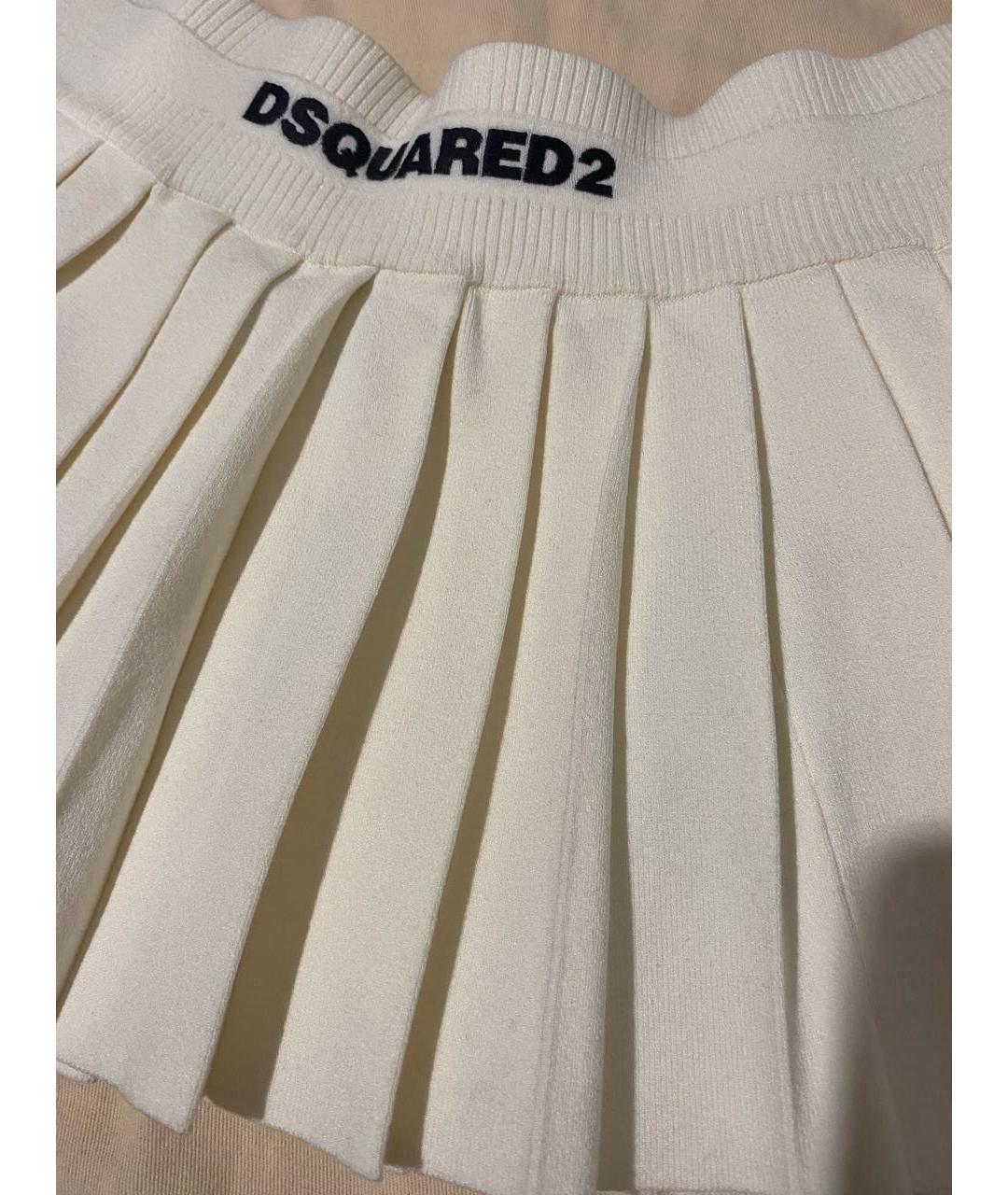 DSQUARED2 Бежевая хлопковая юбка мини, фото 3