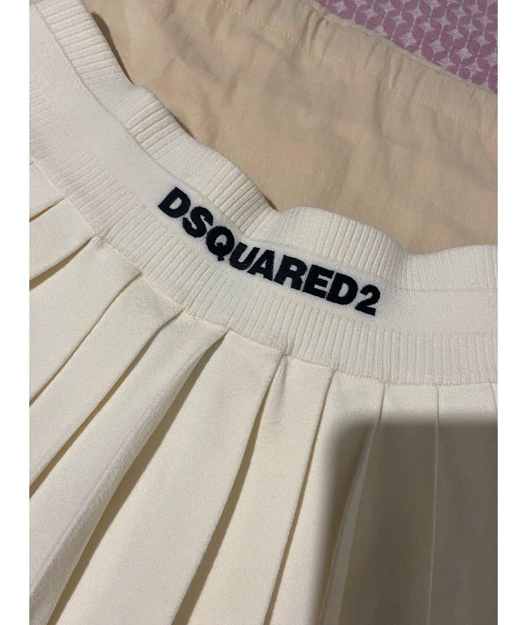 DSQUARED2 Бежевая хлопковая юбка мини, фото 4