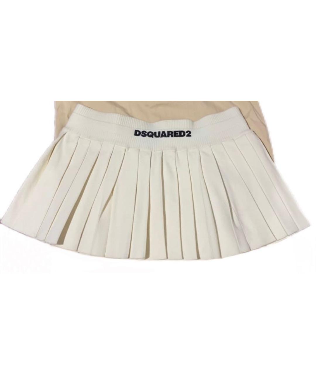 DSQUARED2 Бежевая хлопковая юбка мини, фото 5