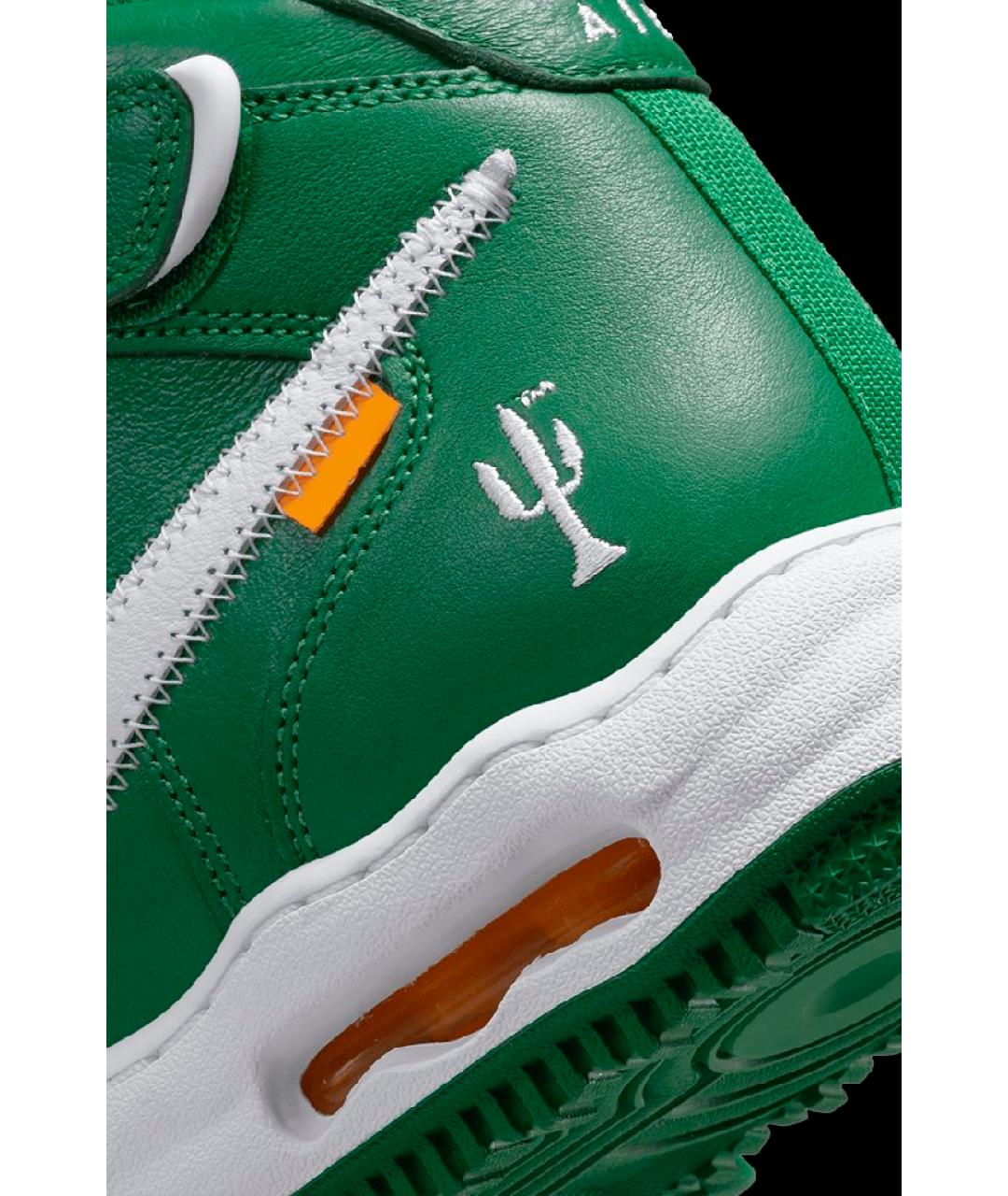NIKE X OFF-WHITE Зеленые кожаные высокие кроссовки / кеды, фото 7