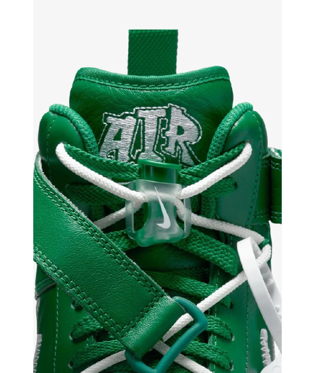 NIKE X OFF-WHITE Зеленые кожаные высокие кроссовки / кеды, фото 8