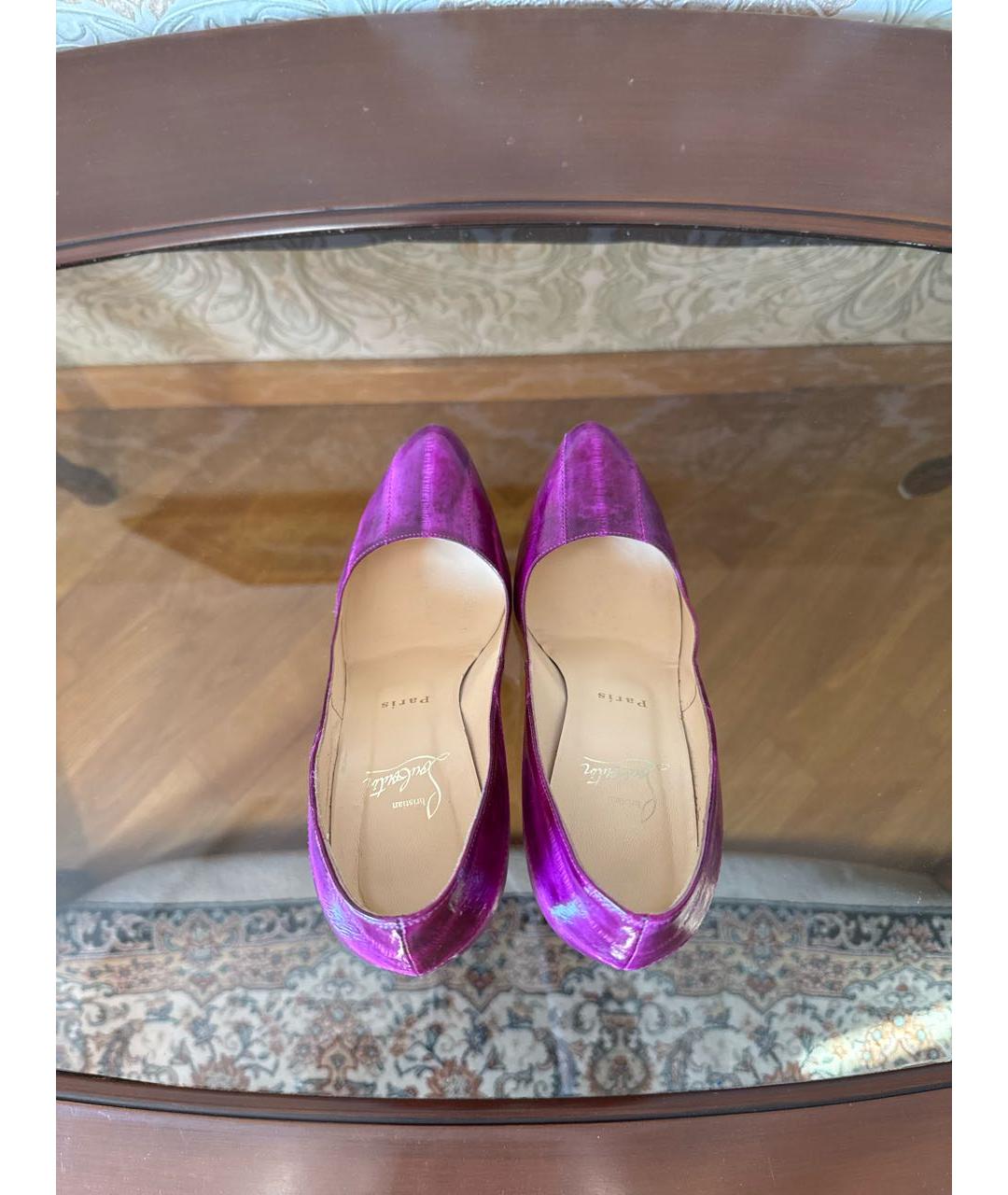 CHRISTIAN LOUBOUTIN Фиолетовые кожаные туфли, фото 3