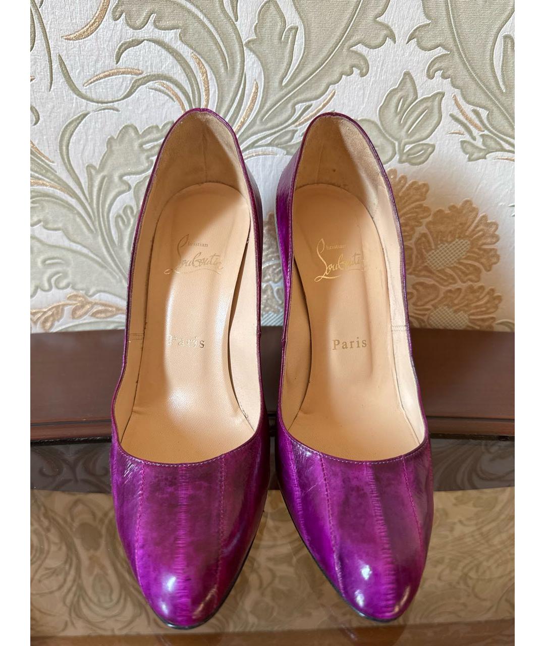 CHRISTIAN LOUBOUTIN Фиолетовые кожаные туфли, фото 2
