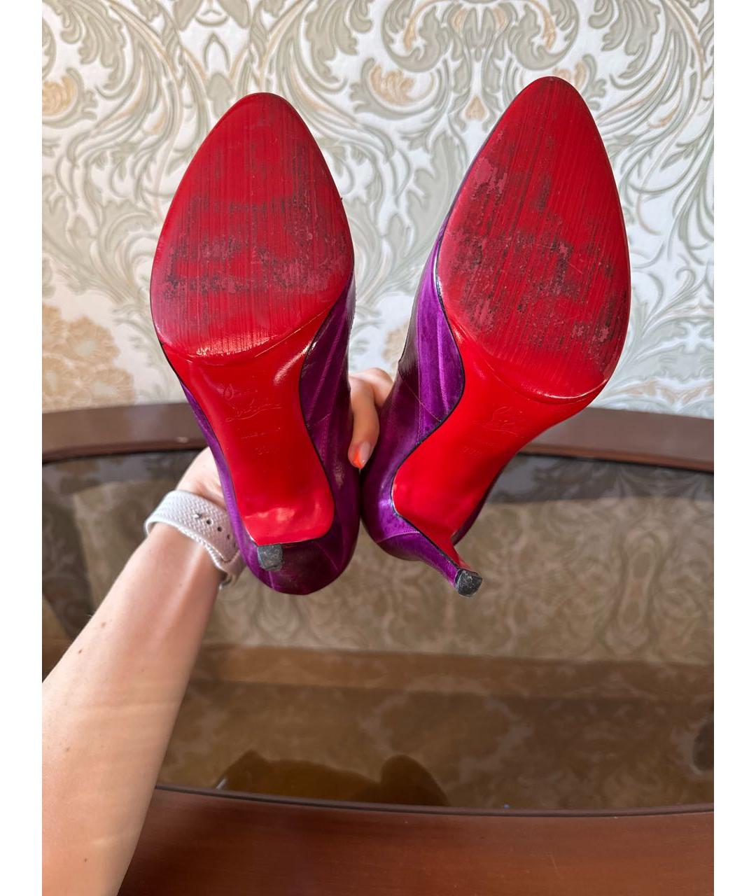 CHRISTIAN LOUBOUTIN Фиолетовые кожаные туфли, фото 5