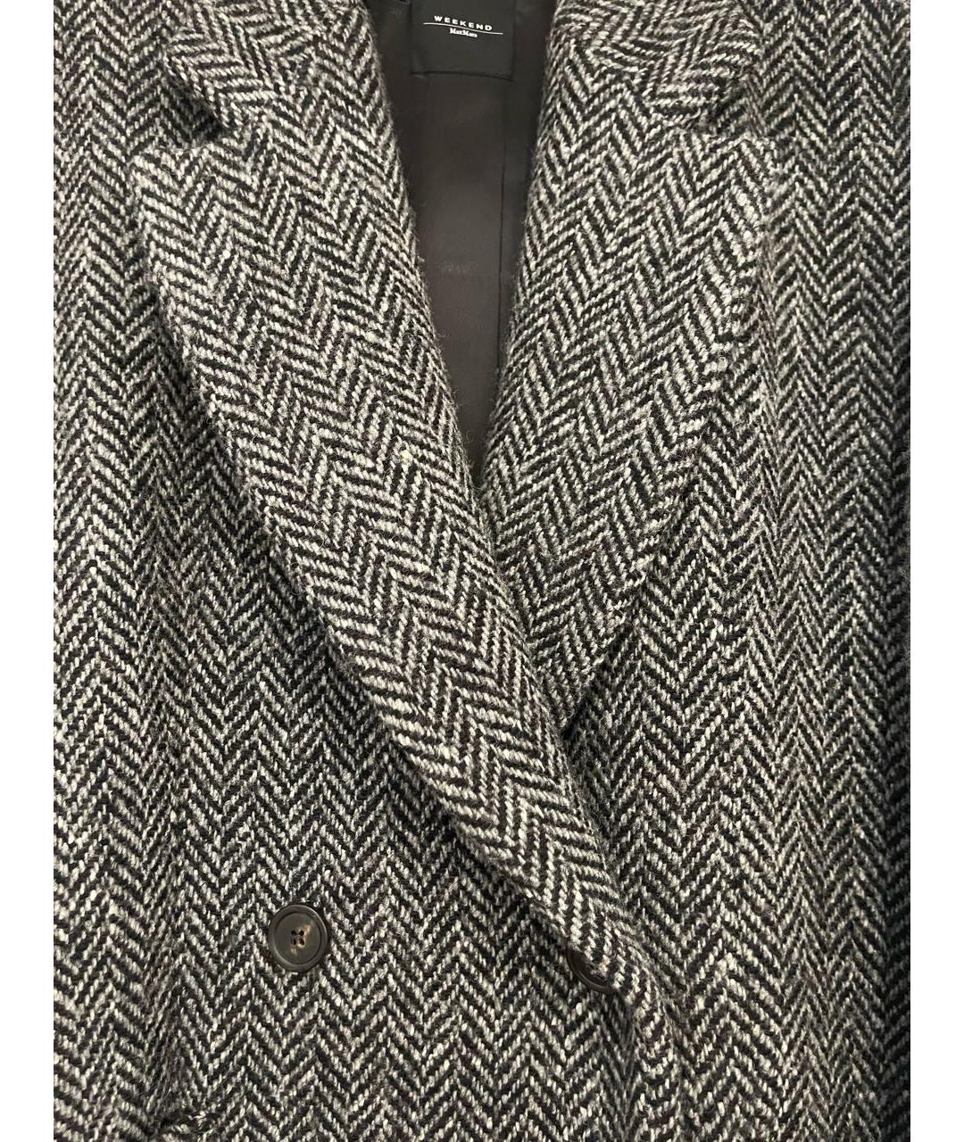WEEKEND MAX MARA Серое шерстяное пальто, фото 4