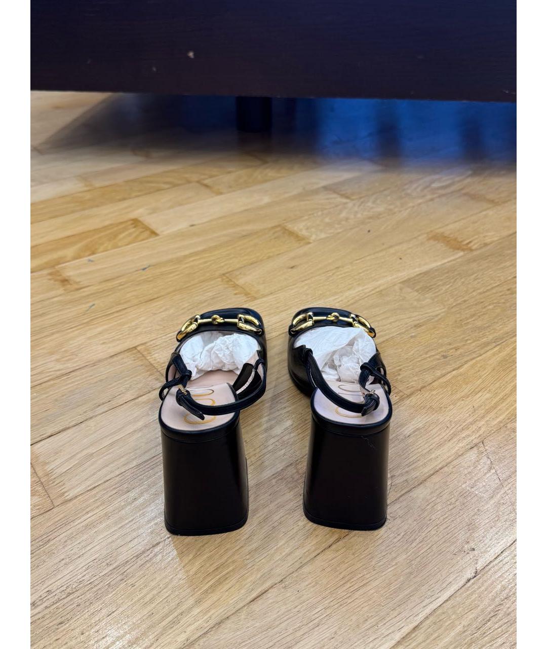 GUCCI Черные кожаные туфли, фото 4