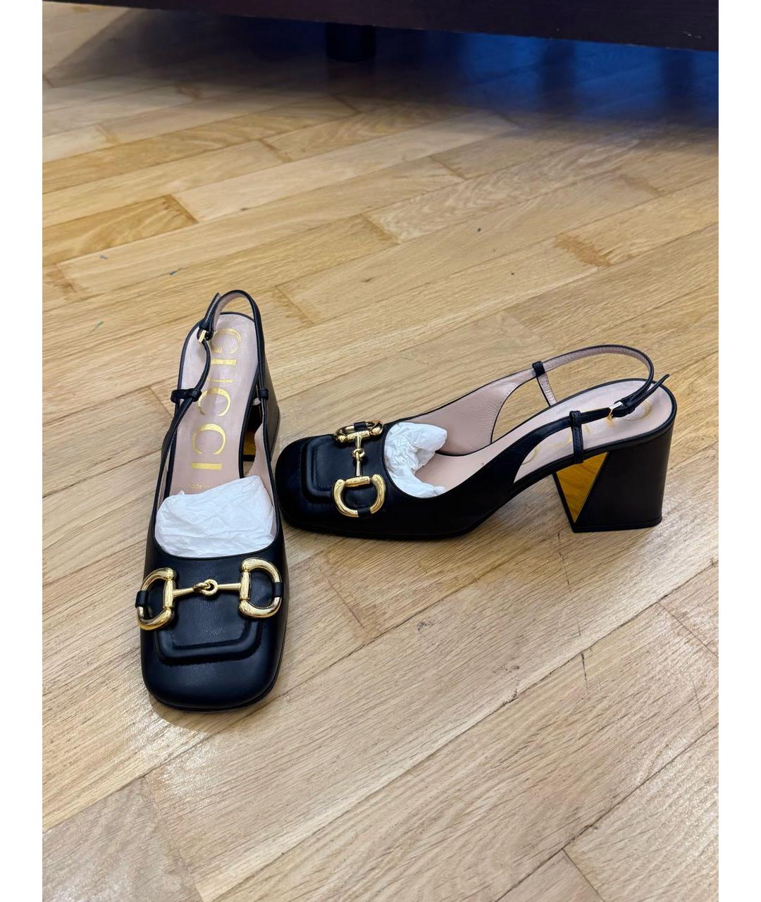 GUCCI Черные кожаные туфли, фото 5