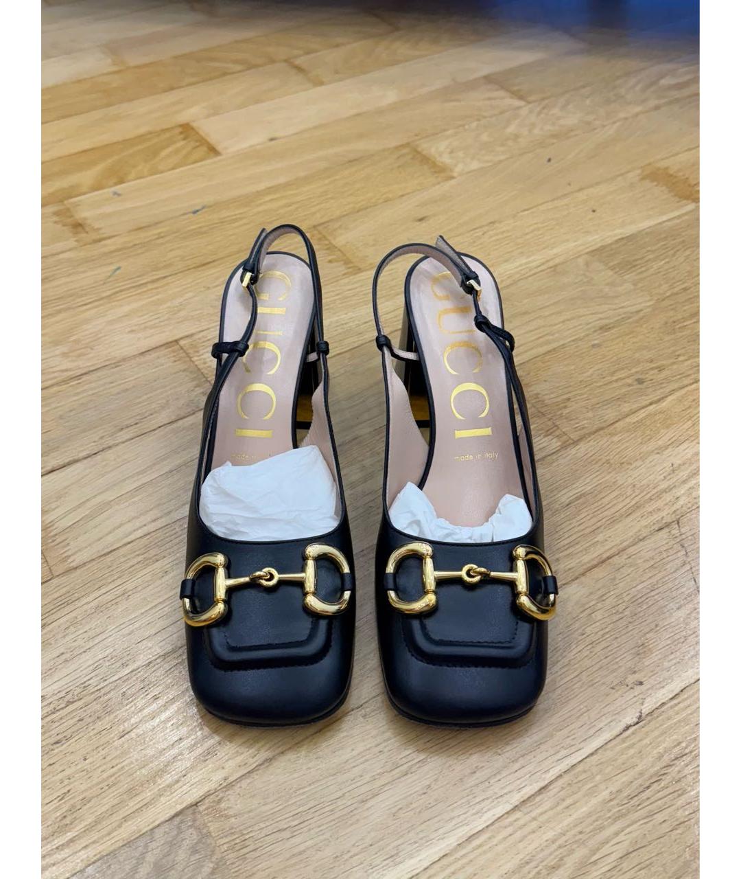 GUCCI Черные кожаные туфли, фото 2