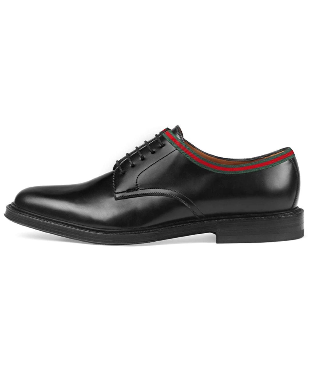 GUCCI Черные кожаные туфли, фото 6