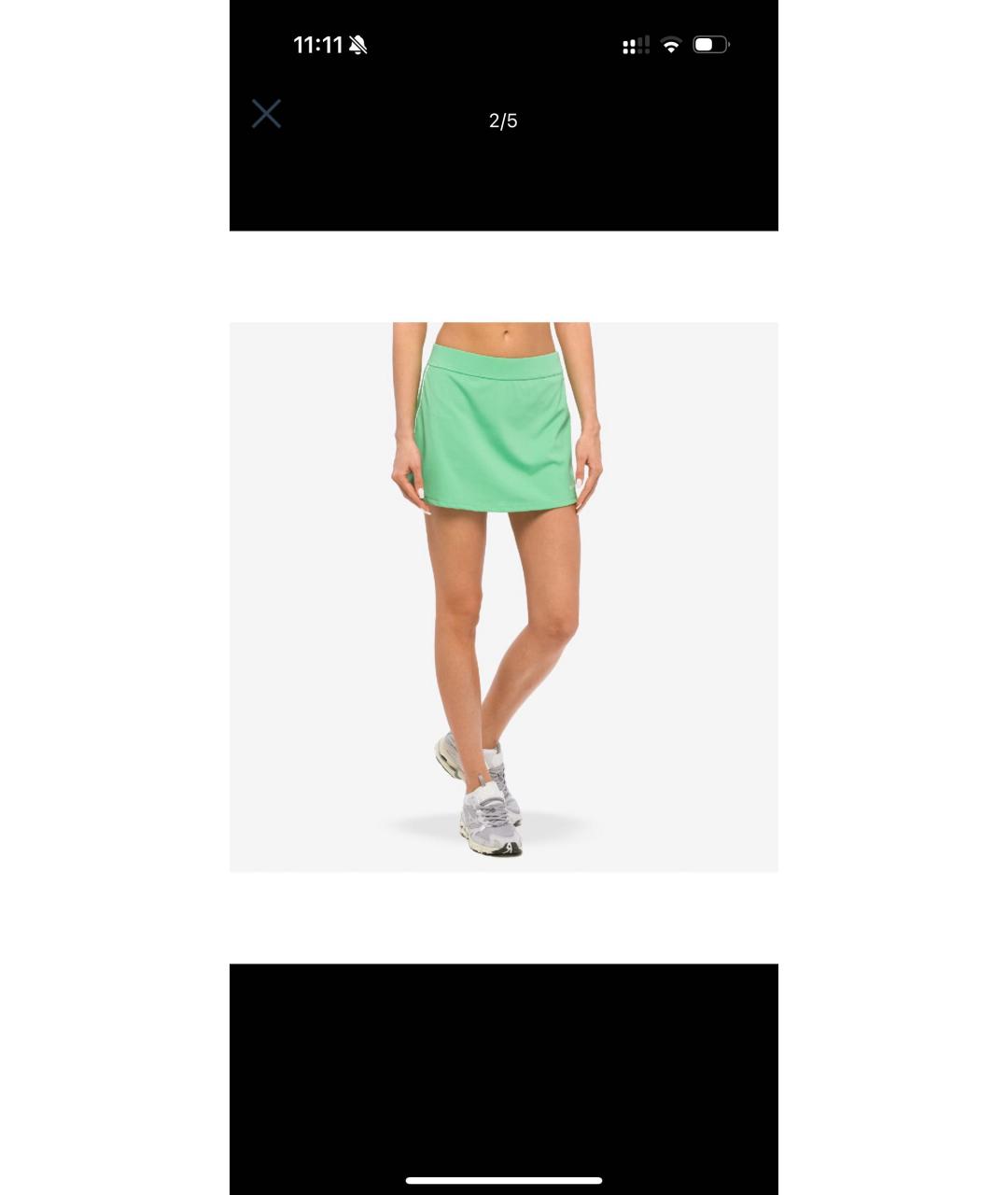 SPORTY AND RICH Зеленая полиэстеровая юбка мини, фото 2