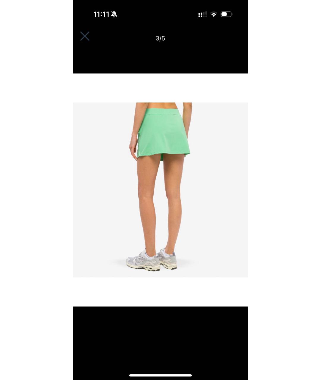 SPORTY AND RICH Зеленая полиэстеровая юбка мини, фото 3