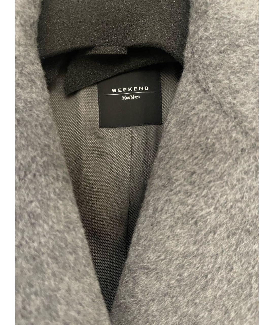 WEEKEND MAX MARA Серое шерстяное пальто, фото 3